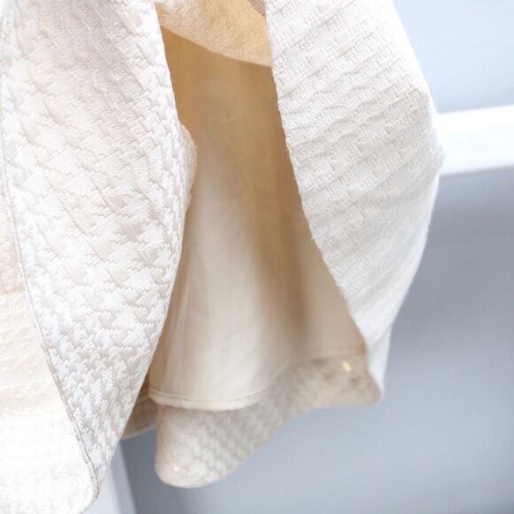 Erin Fetherston Nellie Houndstooth A-Line Cream Metallic Midi Skirt​​​ Size 12 - Picture 5 of 7